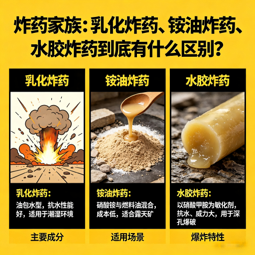 南和炸药家族：乳化炸药、铵油炸药、水胶炸药到底有什么区别？